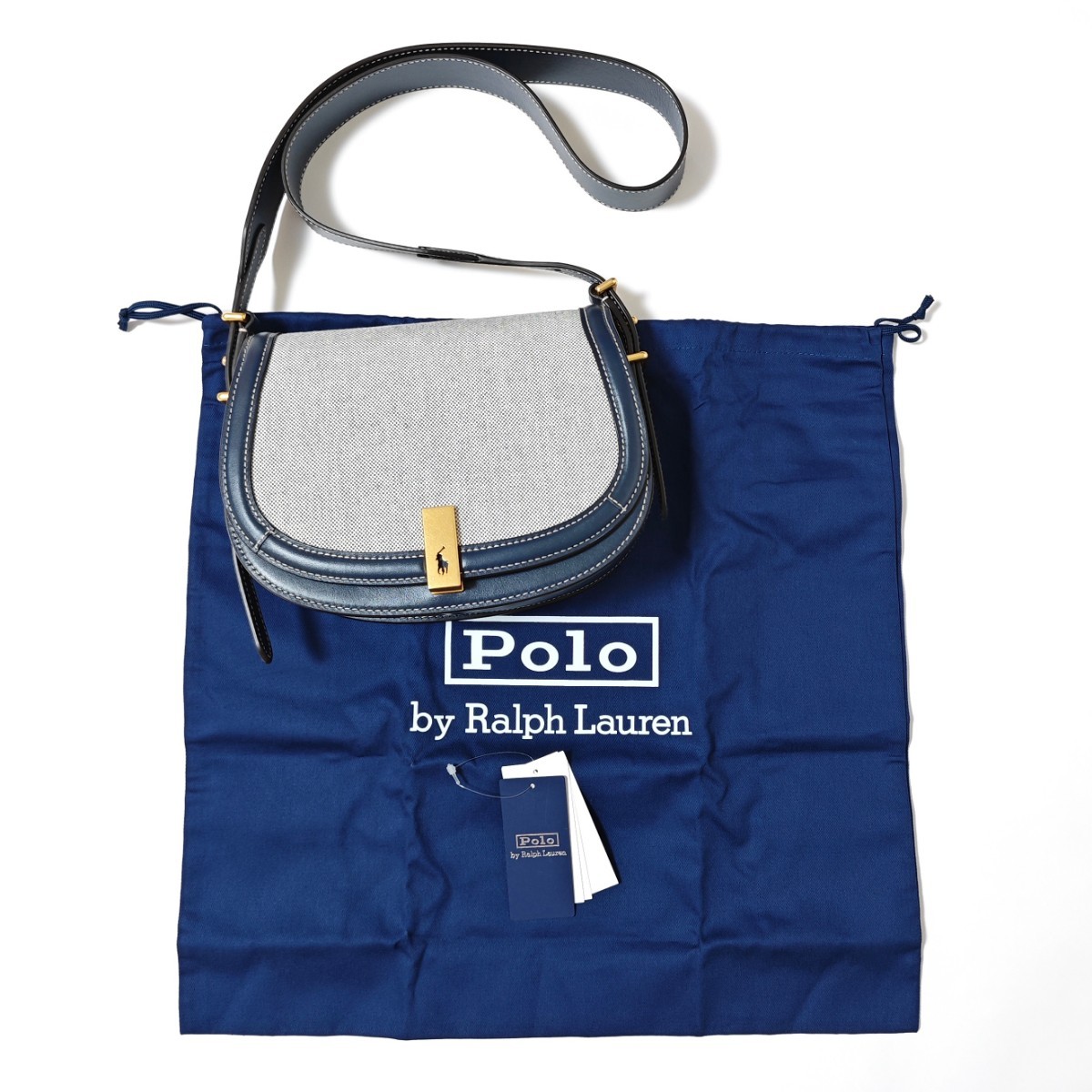 RALPH LAUREN 新作 Polo ID レザートリム キャンバス サドルバッグ