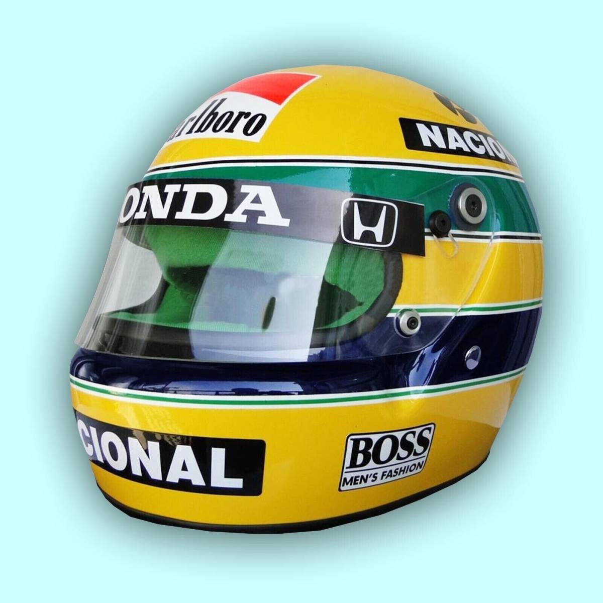 海外　高品質　送料込み　アイルトン・セナ　AYRTON SENNA 1991　F1　ヘルメット　等身大サイズ　 　レプリカ　高品質_画像2