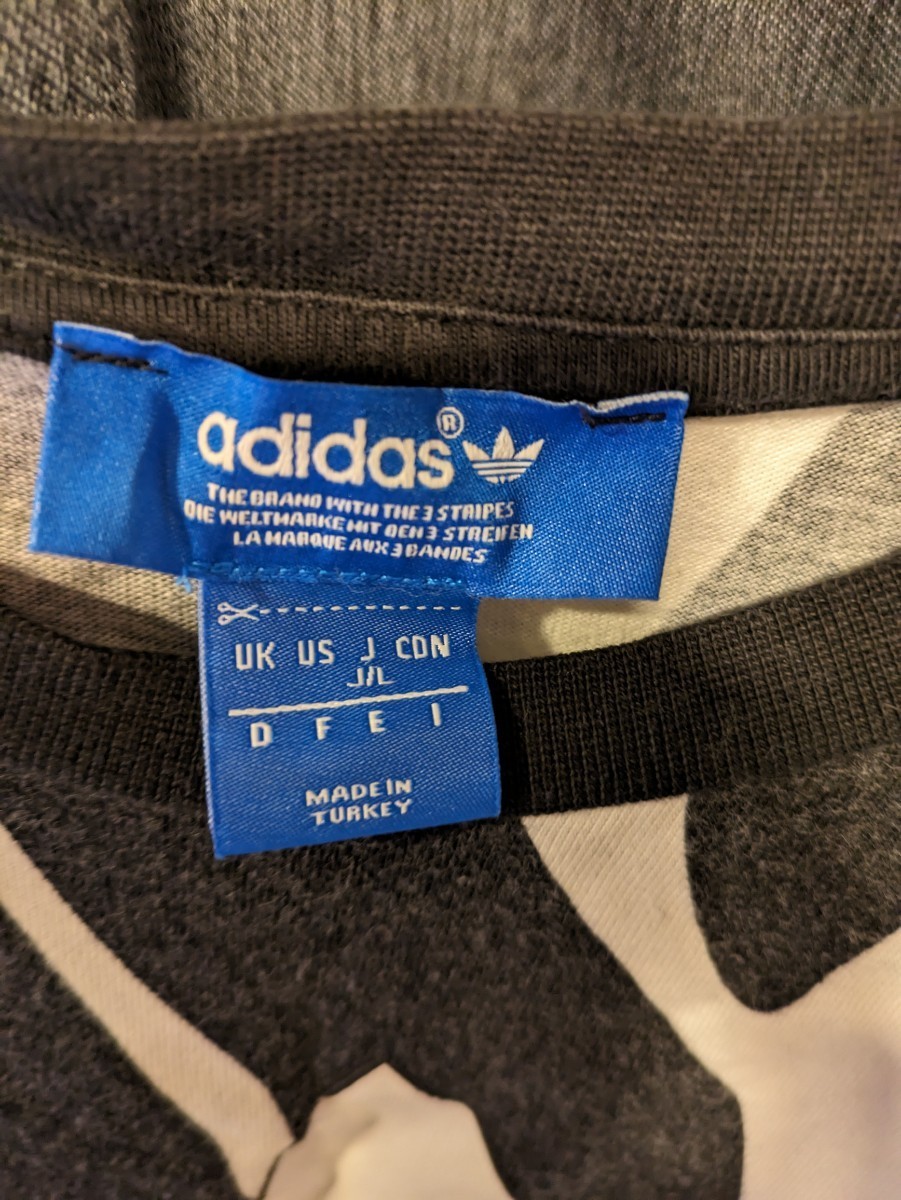 adidas　ゼブラ柄　トレフォイルロゴ　Tシャツ_画像3