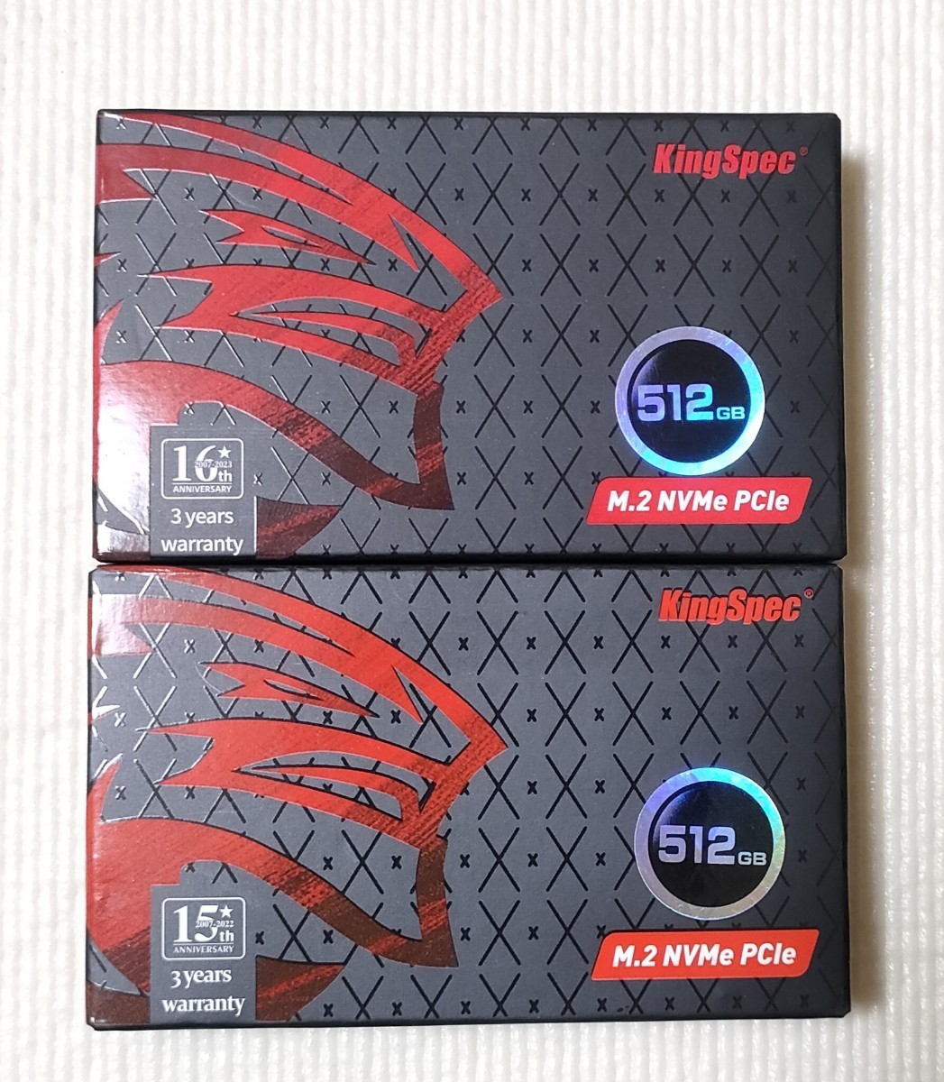 【2点セット】 Kingspec M.2 nvme 512GB 2280 SSD pcie 3.0 【新品未使用】
