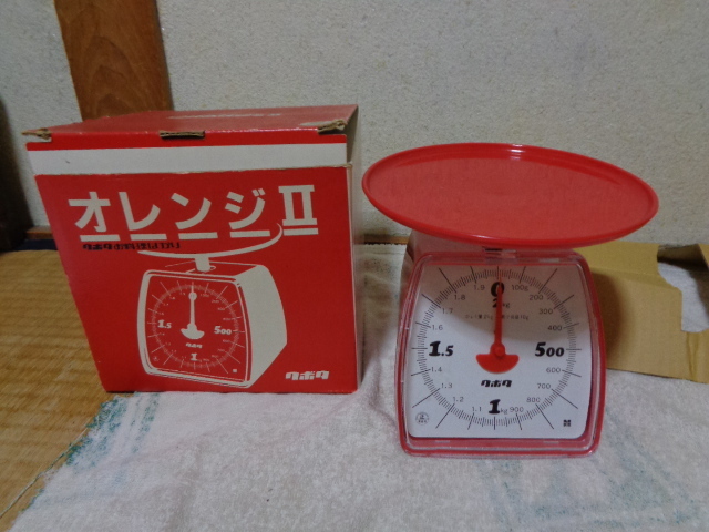  is kaliKUBOTA- Kubota /COOKING SCALE- cooking scale ORANGEⅡ/ cooking is ka Lee . cooking measuring orange 2/ scales 2Kg/ in box superior article 