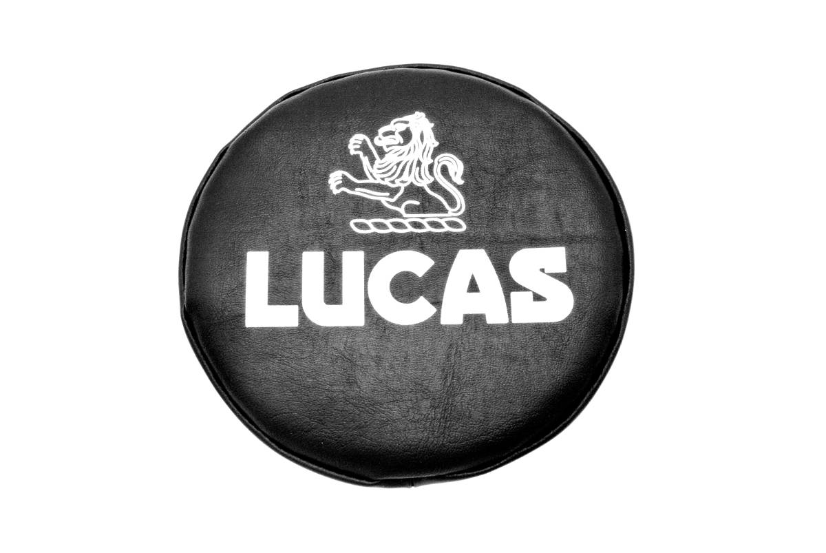 LUCASロゴ入りフォグランプカバーA(6インチ用)【単品】・BMC LUCASロゴ入りフォグランプカバーA(6インチ用)【単品】・BMC