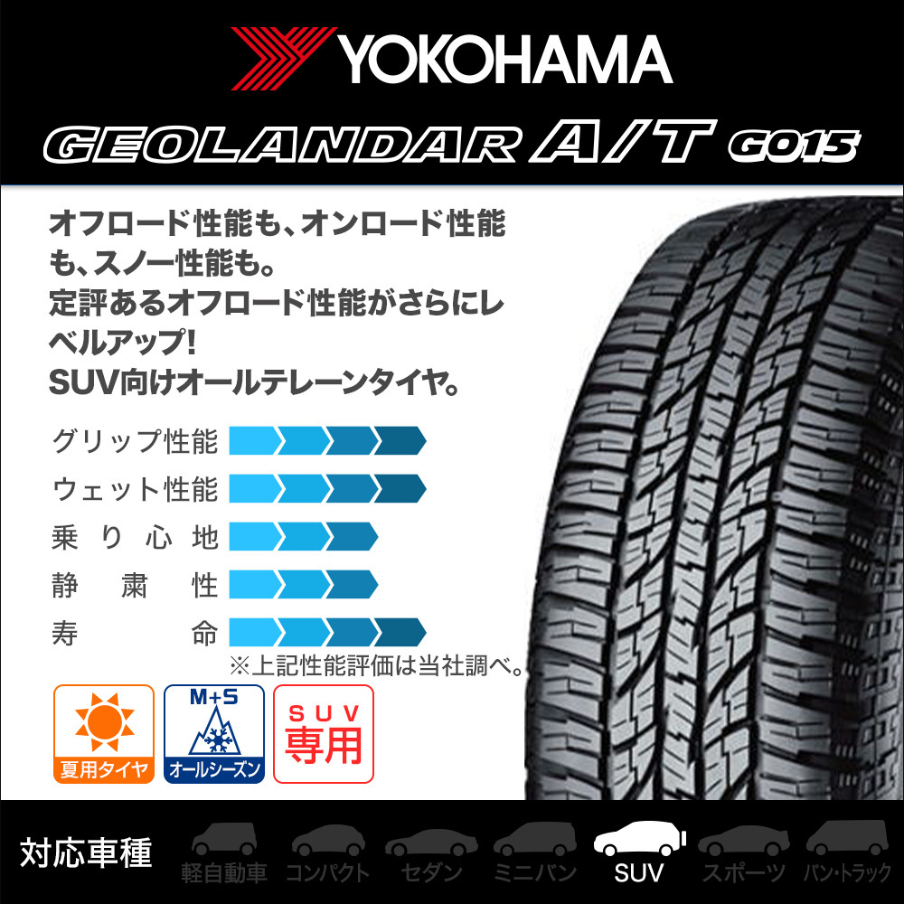 サマータイヤ ホイール 4本セット ウェッズ キーラータクティクス YOKOHAMA ジオランダー A/T(G015) 225/70R16 デリカ 等_画像2