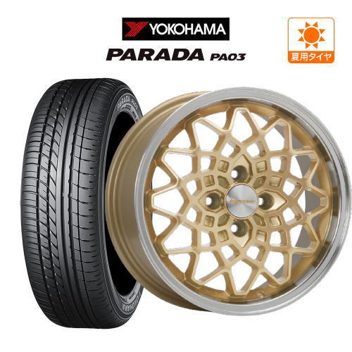 サマータイヤ ホイール 4本セット MLJ ハイペリオン カルマ YOKOHAMA パラダ PA03 165/55R14_画像1