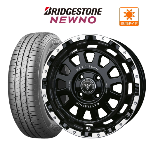 サマータイヤ ホイール 4本セット ロクサーニ バトルシップ ネオ BRIDGESTONE ニューノ 155/65R14_画像1