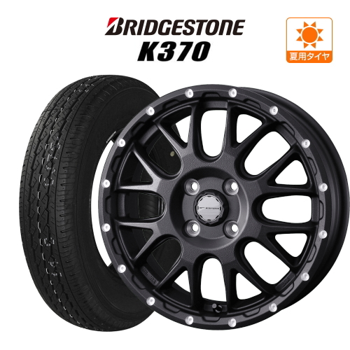 サマータイヤ ホイール 4本セット ウェッズ マッドヴァンス 08 BRIDGESTONE K370 145/80R12_画像1