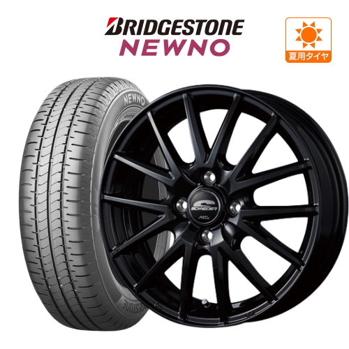 サマータイヤ ホイール 4本セット MID シュナイダー SQ27 BRIDGESTONE ニューノ 155/65R13_画像1