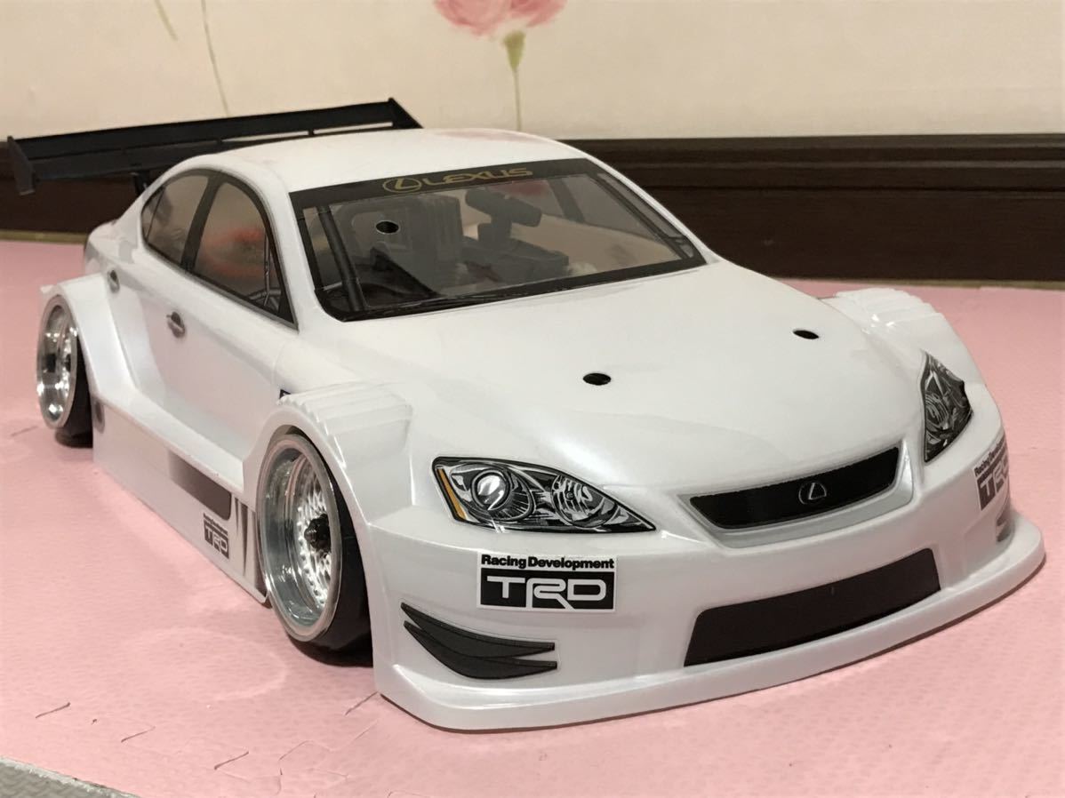 送料無料　1/10 HPI レクサス　IS F パールホワイト　未走行　ラジコンボディ　LEXUS ドリフト DRIFT