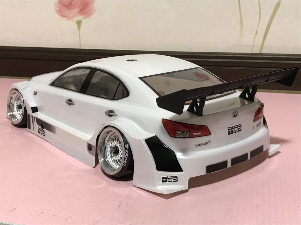 送料無料　1/10 HPI レクサス　IS F パールホワイト　未走行　ラジコンボディ　LEXUS ドリフト DRIFT