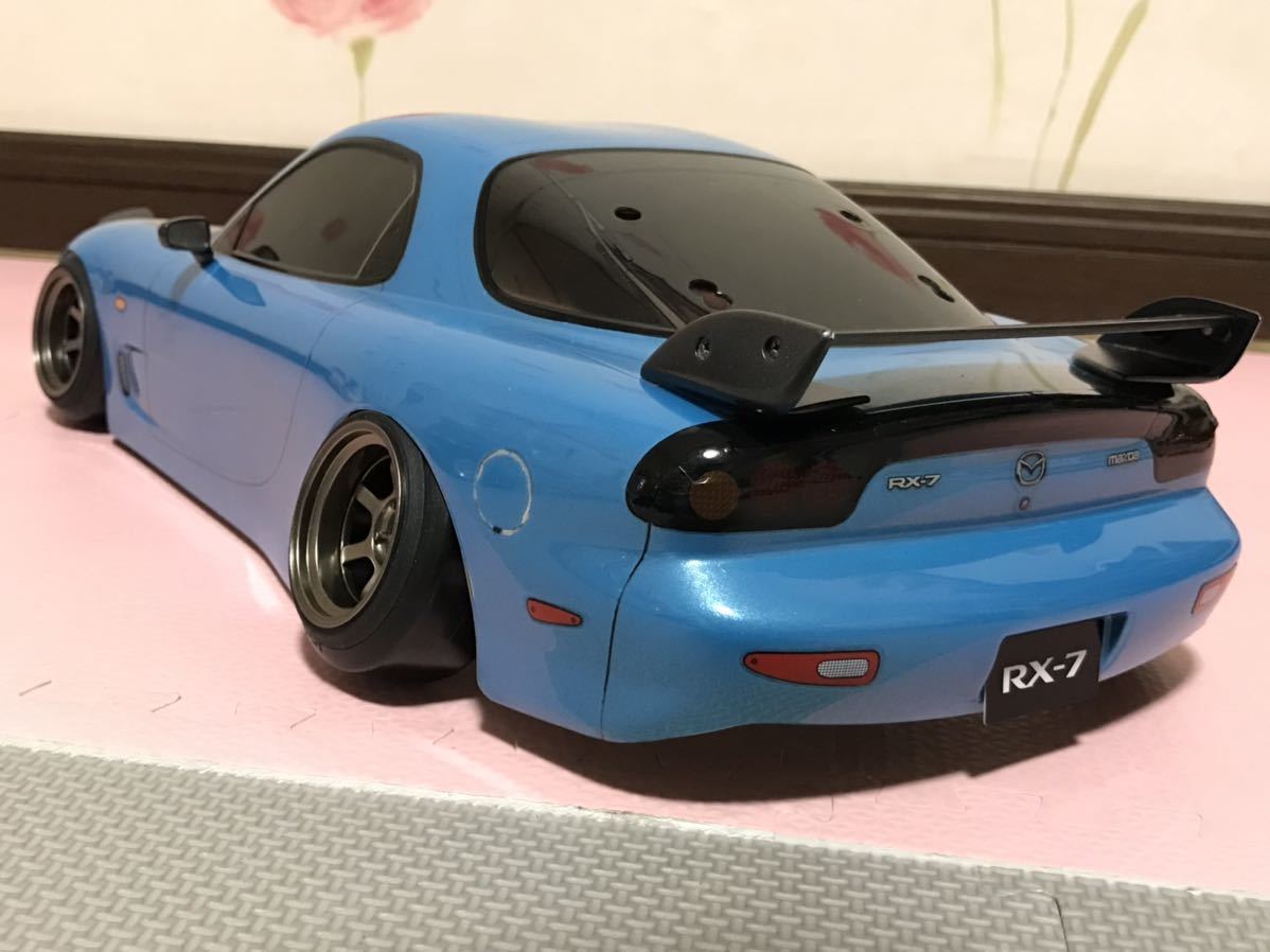 送料無料　美品　1/10 タミヤ　マツダ　RX-7 FD3S LED付き　パールブルー　ラジコンボディ　TAMIYA MAZDA_画像4