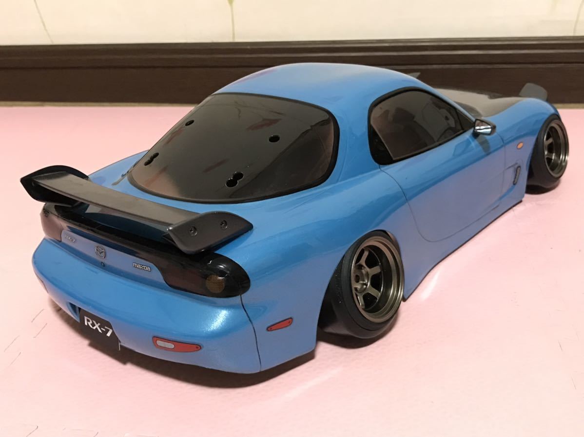 送料無料　美品　1/10 タミヤ　マツダ　RX-7 FD3S LED付き　パールブルー　ラジコンボディ　TAMIYA MAZDA_画像6