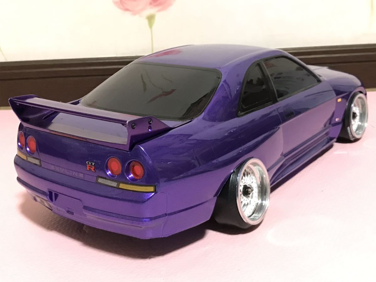 送料無料　1/10 未走行　タミヤ　日産　スカイライン　GT-R R33 ミッドナイトパープル風　ラジコンボディ　TAMIYA NISSAN SKYLINE