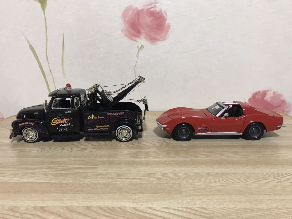 送料無料　1/24 クラシックカー レッカー車 ミニカーセット シボレー トラック コルベット JADA TOYS maisto CHEVROLET TOW TRUCK CORVETTE