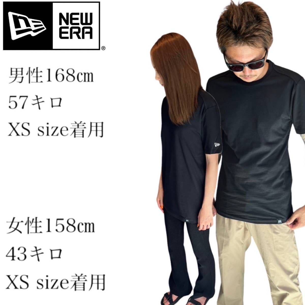 ニューエラ 半袖 Tシャツ NEA100 ロゴ ヘリテージ ブラック XSサイズ ユニセックス クルーネック NEWERA HERITAGE BLEND CREW TEE 新品_画像2