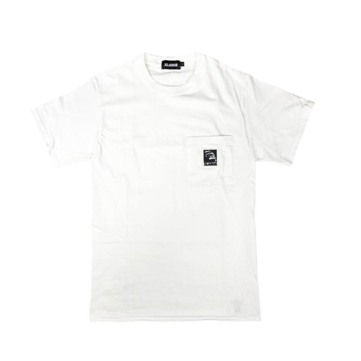 エクストララージ X-LARGE 半袖 Tシャツ 胸ポケット ホワイト Sサイズ クルーネック ユニセックス X-LARGE SS POCKET TEE SQUARE OG 新品_画像3