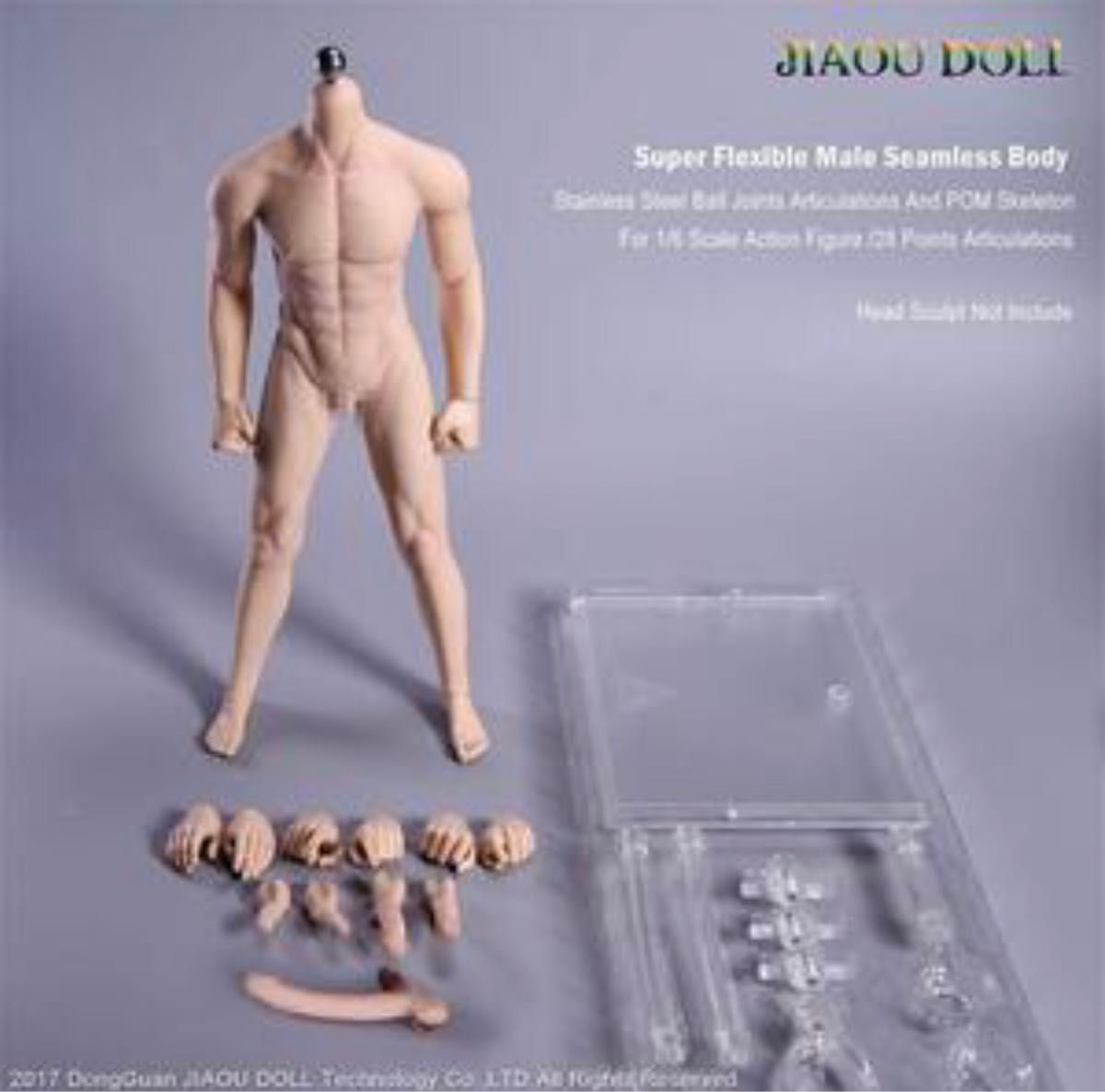 JIAOUDOLL 1/6 超柔軟性 男性 シームレス フィギュア ボディ 足取れる 高耐久性　超可動 細マッチョ体型 普通肌