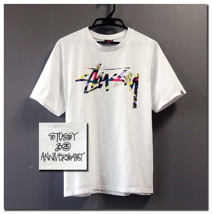 STUSSY×A BATHING APE 30周年記念　Tシャツ　コラボTシャツ　Supreme 半袖Tシャツ ステューシー