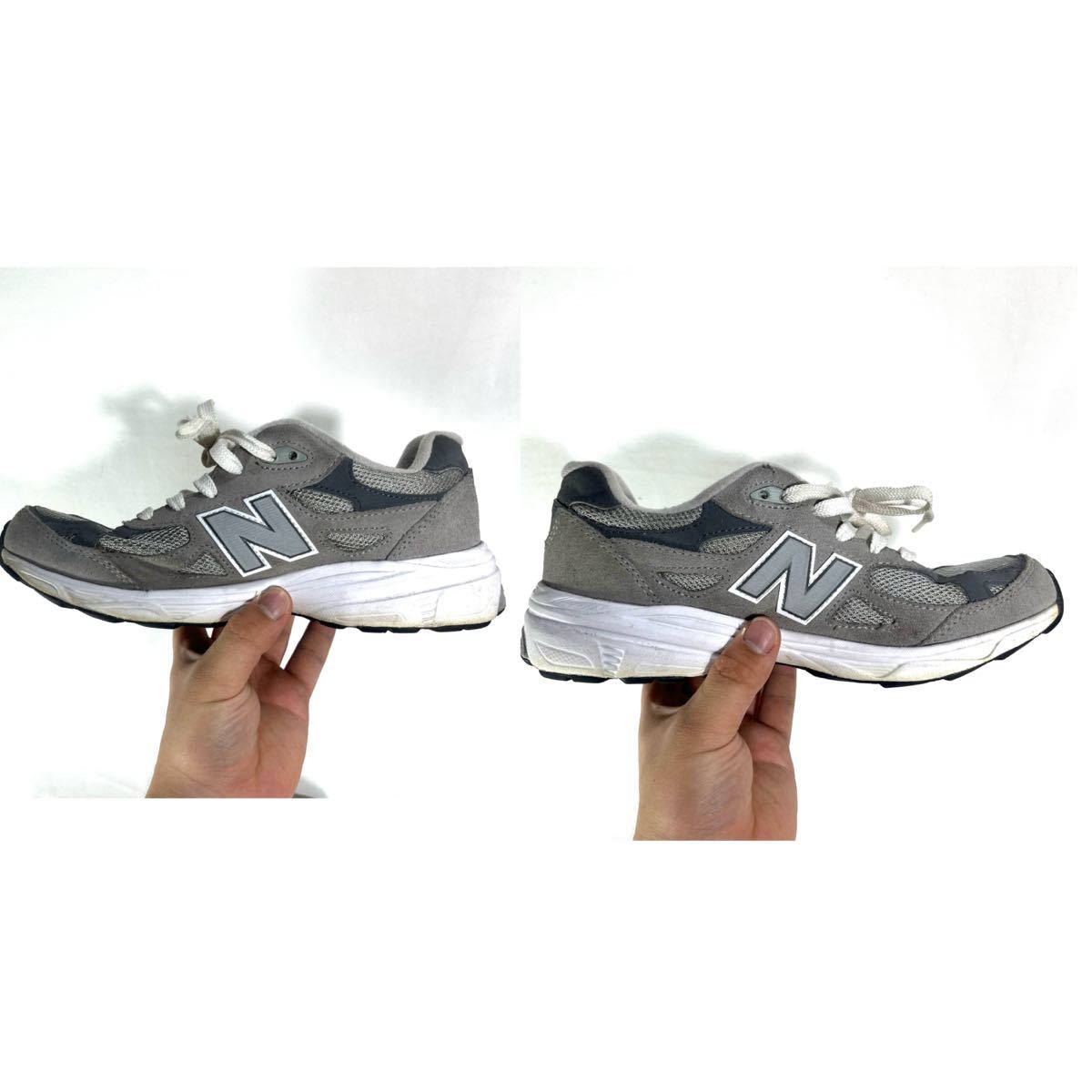 ■ 2013年製 BOYS New Balance 990 V3 KJ990GRG Big Kid スニーカー 靴 23.5cm US5.5 5 1/2 グレー 古着 ニューバランス 子ども キッズ ■_画像4