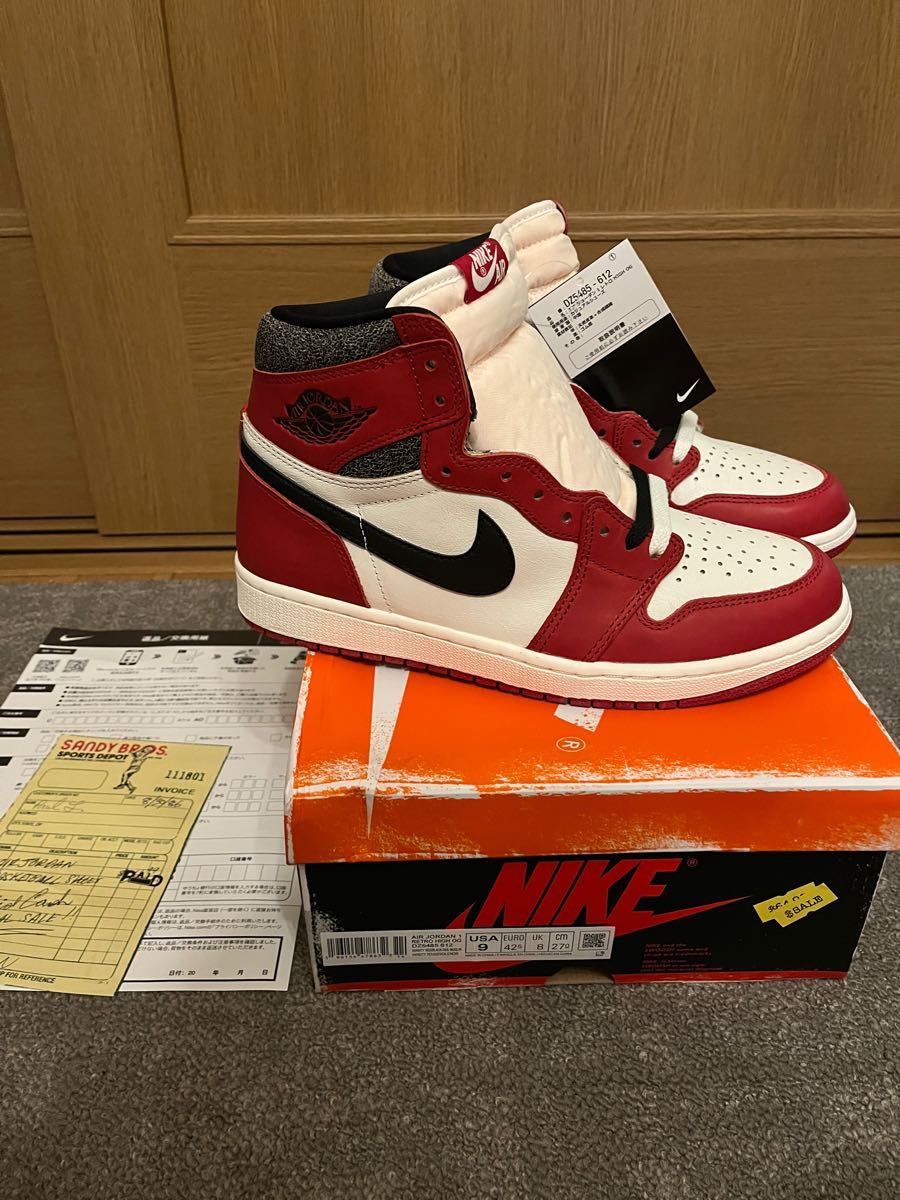 新品未使用　 ナイキエアジョーダン1 シカゴ27cm NIKE AIR JORDAN スラムダンク