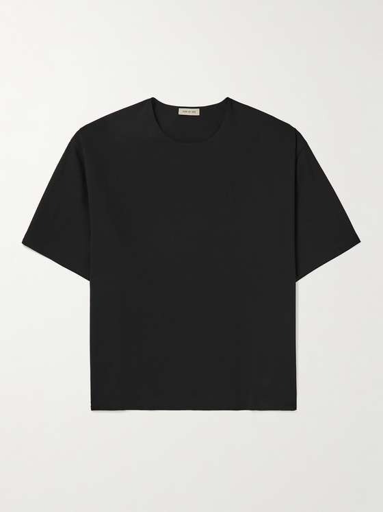 フィアオブゴッドエターナル オーバーサイズウールクレープTシャツ 黒M ほぼ新品 FEAR OF GOD ETERNAL Oversized Wool-Blend Crepe T-Shirt