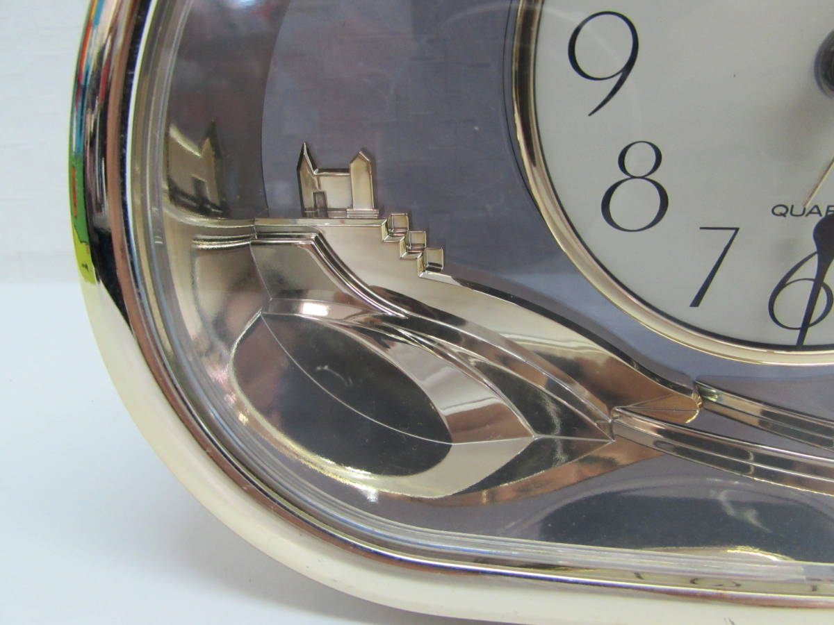 昭和レトロ SEIKO セイコー クォーツ 置時計 アナログ時計 BZ207G ゴールドカラー 動作品　※名入れされたお品です。_画像4