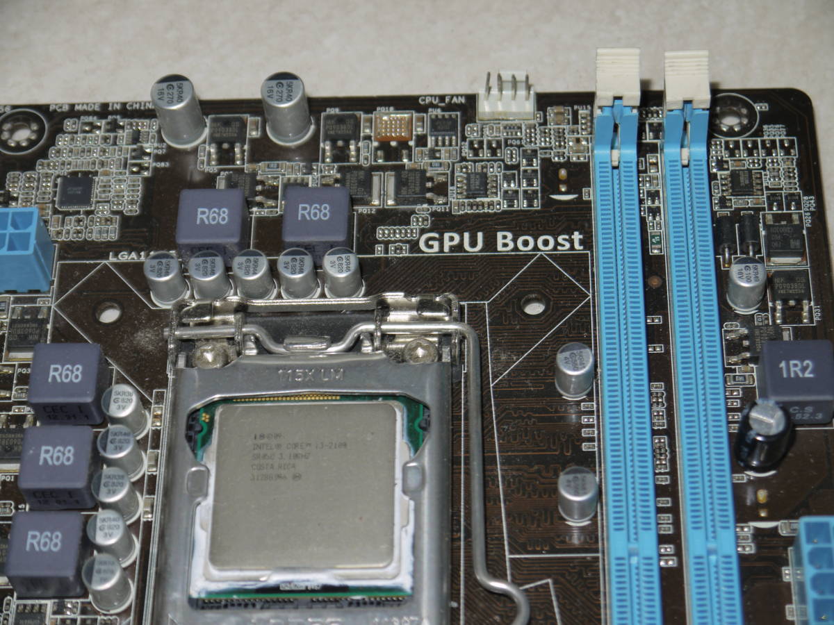 PCパーツセット マザーボード : ASUS P8H61-M X CPU :Intel i3-2100 動作未確認_画像2