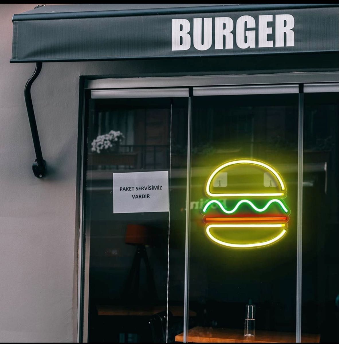 ネオンサイン ハンバーガー看板 サンドイッチサイン 壁飾り 給電