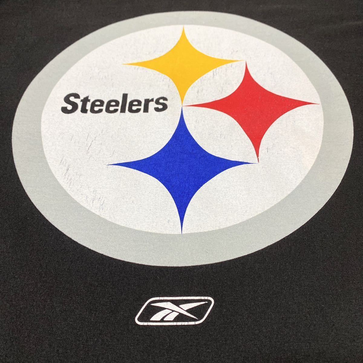 Reebok リーボック NFL Pittsburgh Steelers ピッツバーグ・スティーラーズ プリント TシャツM USA古着 アメリカ古着_画像5