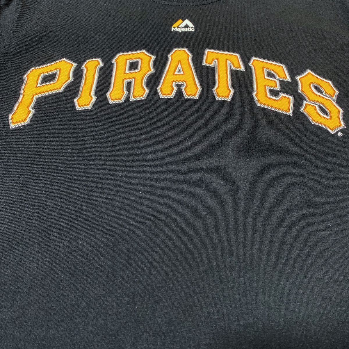 Majestic マジェスティック MLB Pittsburgh Pirates ピッツバーグ・パイレーツ メドウズ プリント Tシャツ S メジャーリーグ USA古着_画像6