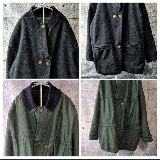 希少 Girbaud X Momentodue ヴィンテージ リバーシブル ウールコート