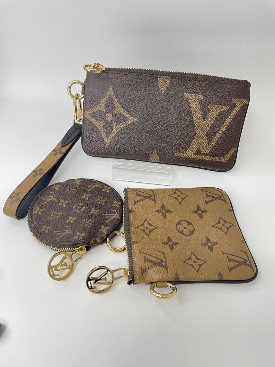 LOUIS VUITTON ポシェットトリオ ポーチ コインケース モノグラムジャイアント モノグラムリバース M68756