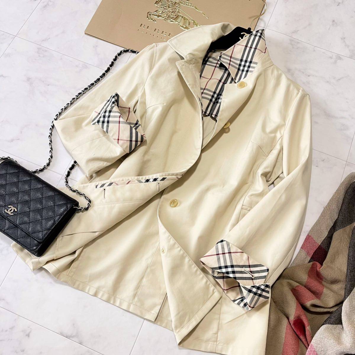 大きいサイズ 美品 BURBERRY バーバリー バーバリーロンドン トレンチ