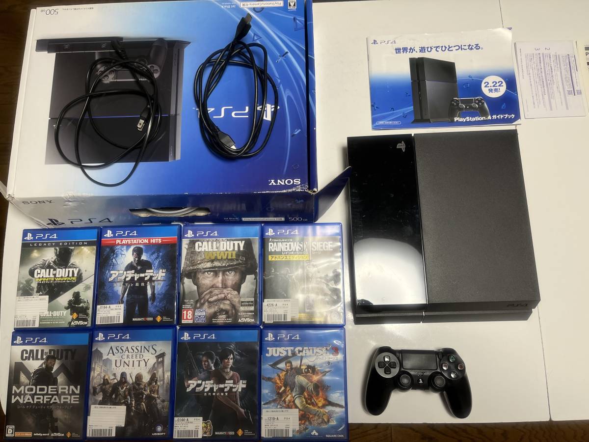 SONY PS4 CUH-1000A中古 内臓HDD/2TBに換装済 おまけとしてPSソフト8本