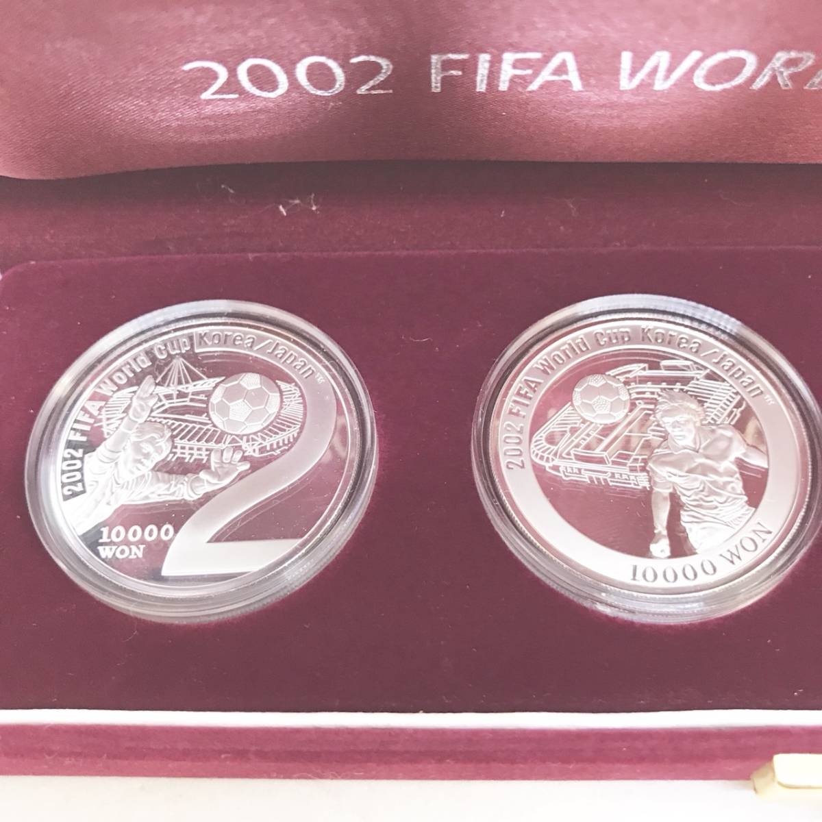 ★【未使用的紀念幣】2002 FIFA世界杯紀念幣★10000韓元硬幣/證明貨幣套裝日韓世界杯/足球/ DF 4 原文:★【未使用記念硬貨】2002 FIFA ワールドカップ記念硬貨★　10000ウォン銀貨／プルーフ貨幣セット　日韓ワールドカップ／サッカー／DF4