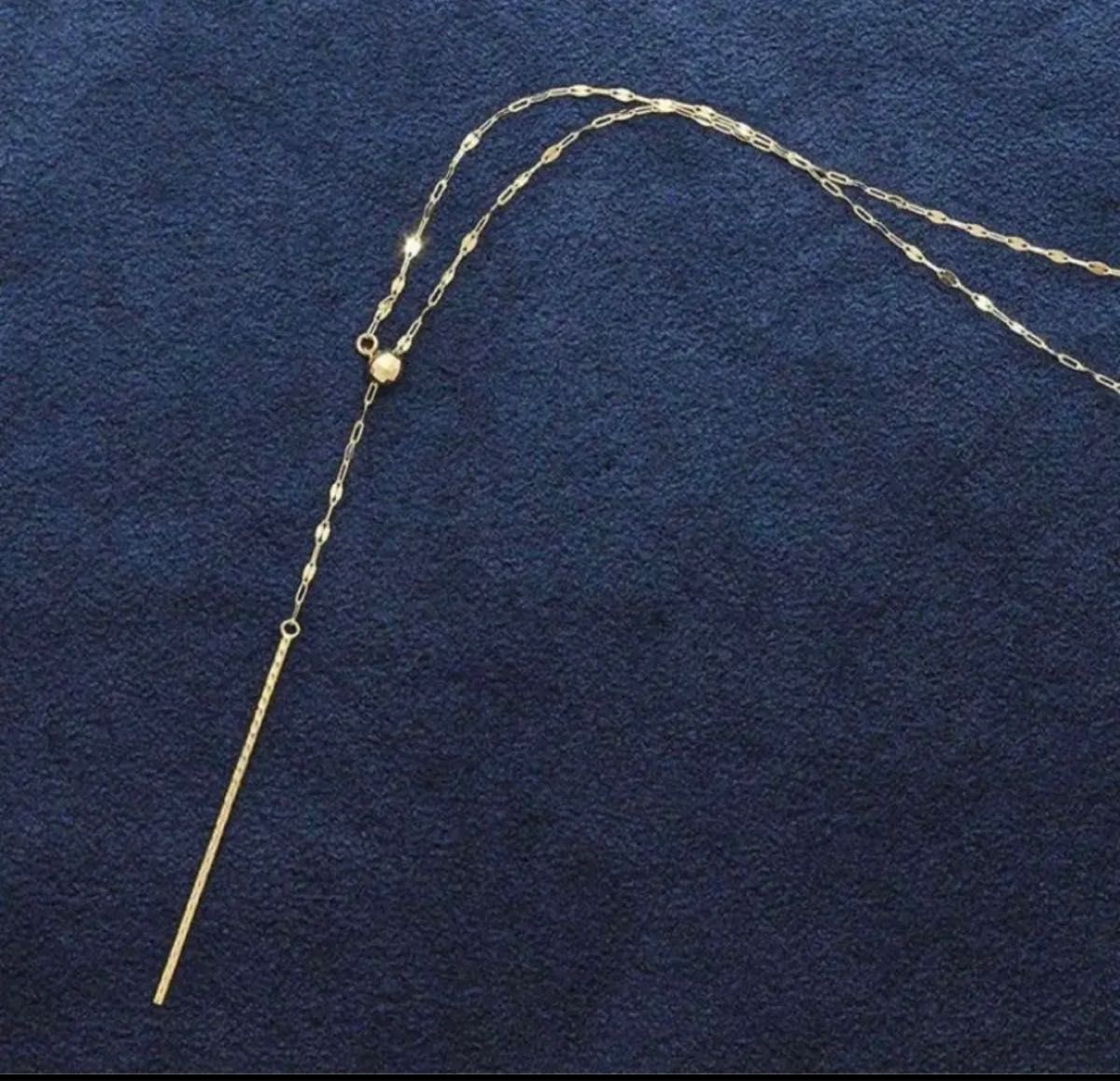 K18barロングネックレス 74㎝
