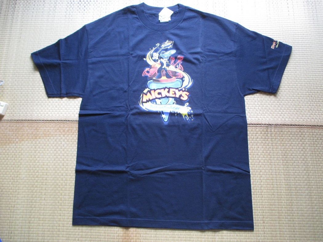 【難あり】新品 値札付き★WDW Tシャツ ミッキーのフィルハーマジック XL ネイビー 紺／ウォルトディズニーワールド アメリカ ヴィンテージ_画像1