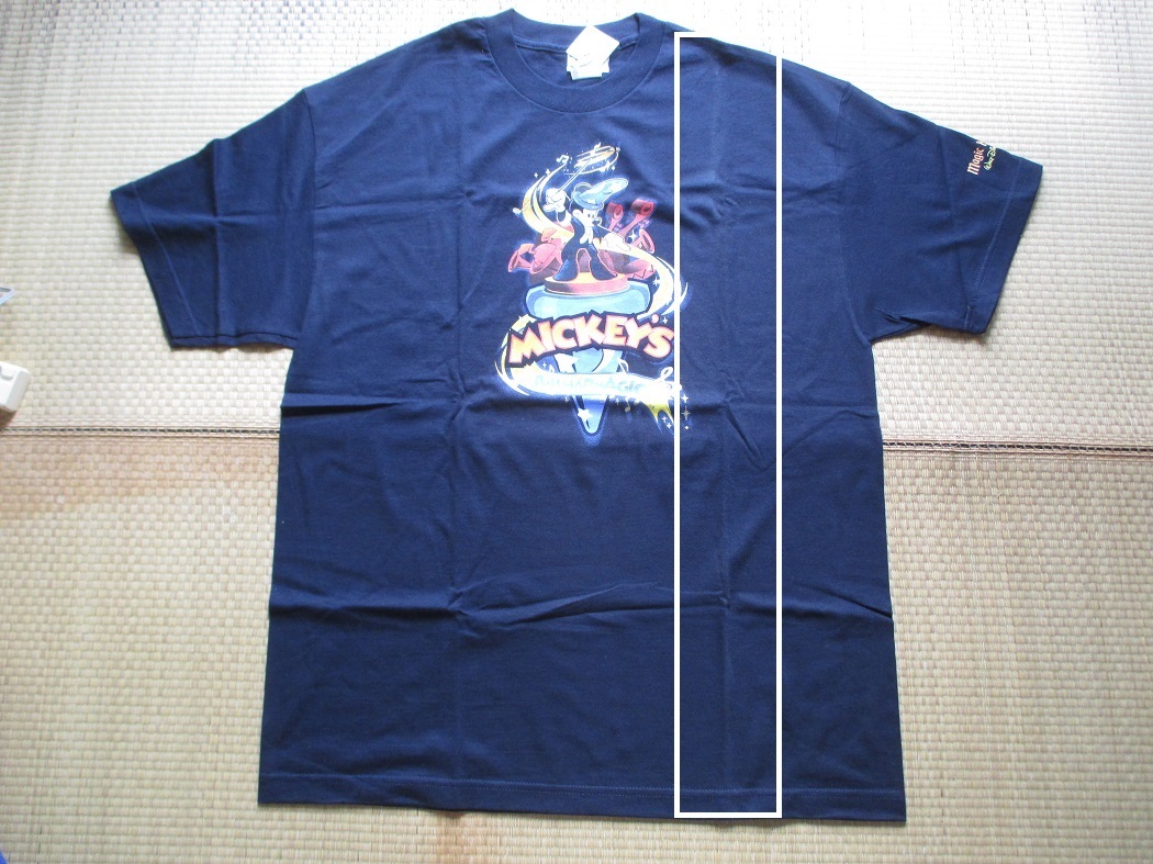 【難あり】新品 値札付き★WDW Tシャツ ミッキーのフィルハーマジック XL ネイビー 紺／ウォルトディズニーワールド アメリカ ヴィンテージ_画像4