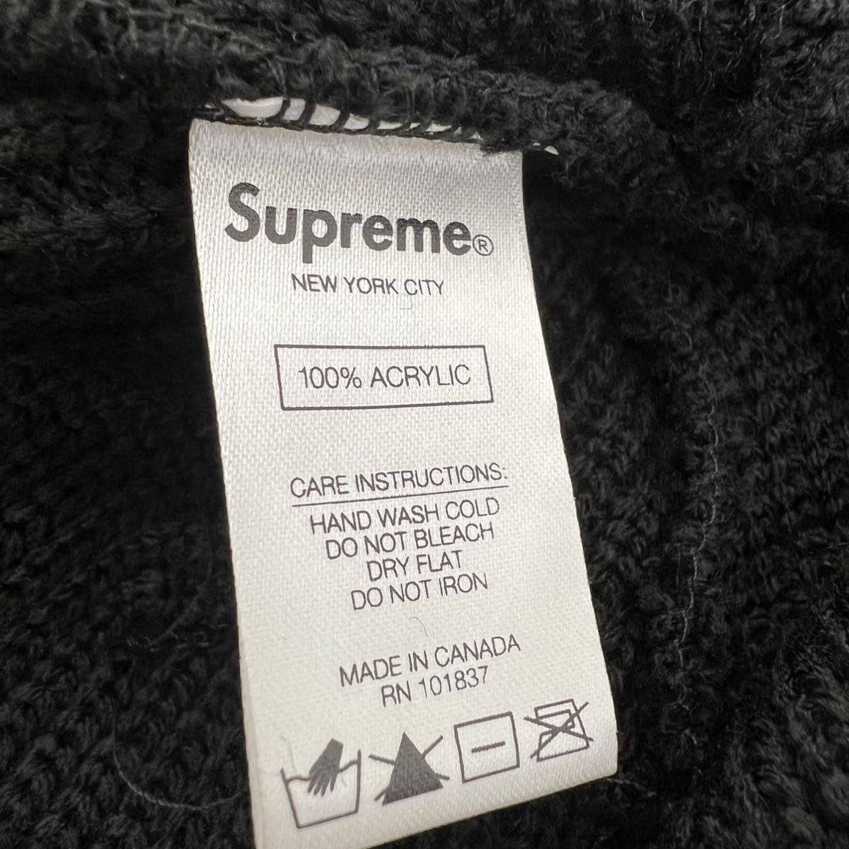 試着のみ ほぼ未使用 SUPREME Loose Gauge Beanie Black 20AW 2020年 黒 ルーズゲージ ビーニー ニット帽 キャップ_画像4