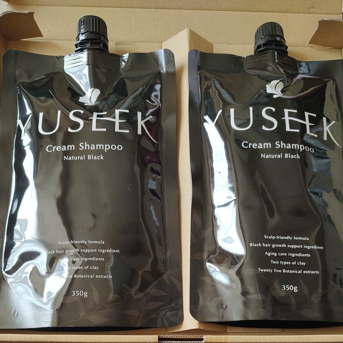 YUSEEK ユーシーク クリームシャンプー 350g ナチュラルブラック 2個