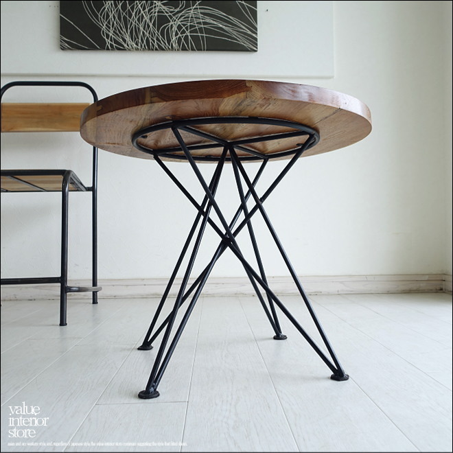 超可爱 円形テーブル 丸テーブル サイドテーブル丸N チーク無垢材 花台