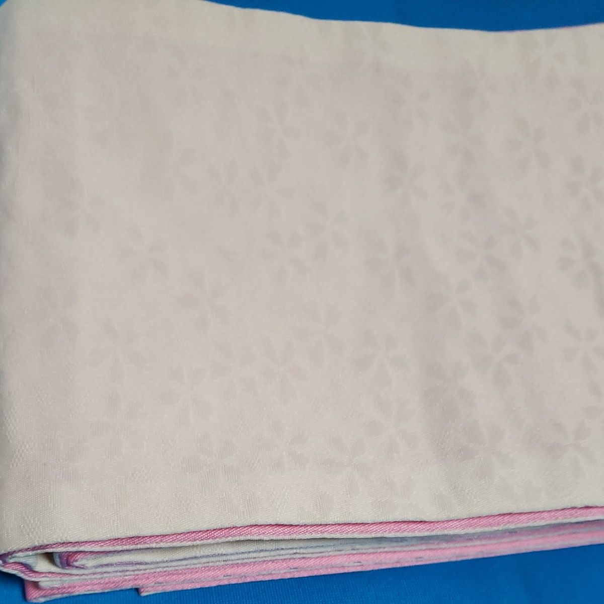 小袋帯 半幅帯 リバーシブル 水玉 ドット 幾何学 桜 ピンク オフホワイト 白 ゆかた 浴衣 袷 おしゃれ帯 和装 帯 美品