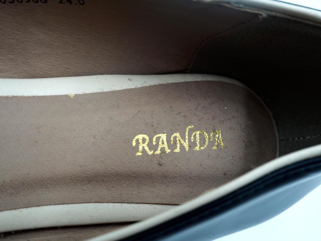 新品 RANDA ランダ チェーン ポインテッドトゥ フラット パンプス size24/黒 ■■ ☆ dhc5 レディース_画像6