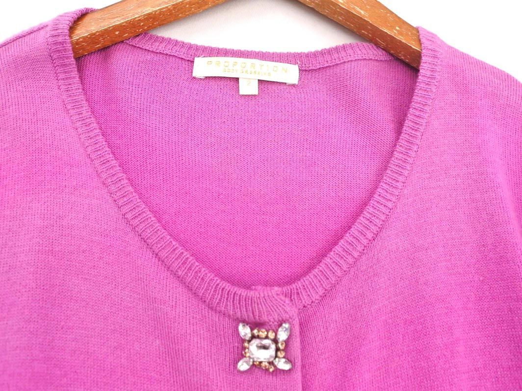  cat pohs OK Proportion Body Dressing wool .biju- cardigan size2/ pink *# * dha8 lady's 