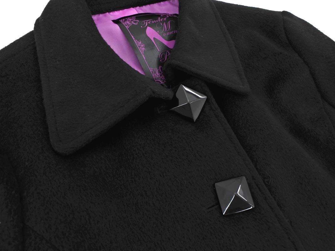  Pinky Girls turn-down collar coat sizeS/ black *# * dha8 lady's 
