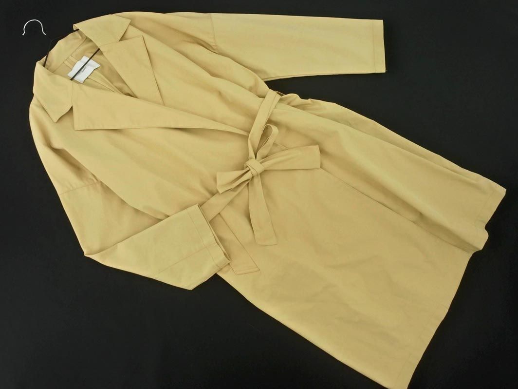  Urban Research door z ribbon belt attaching long coat sizeOne/ beige *# * dhc3 lady's 