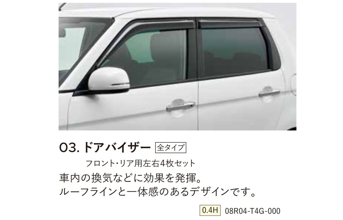 新品未使用 ホンダ純正 N-ONE ドアバイザーセット 08R04-T4G-000_画像1