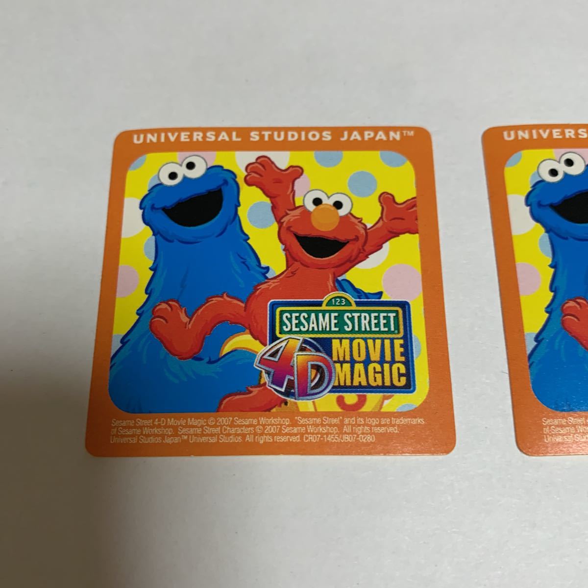 シール USJ セサミ ユニバーサルスタジオジャパン SESAME STREET 4D MOVIE MAGIC UNIVERSAL STUDIOS JAPAN 非売 レア 希少 未使用 送料無料_画像3