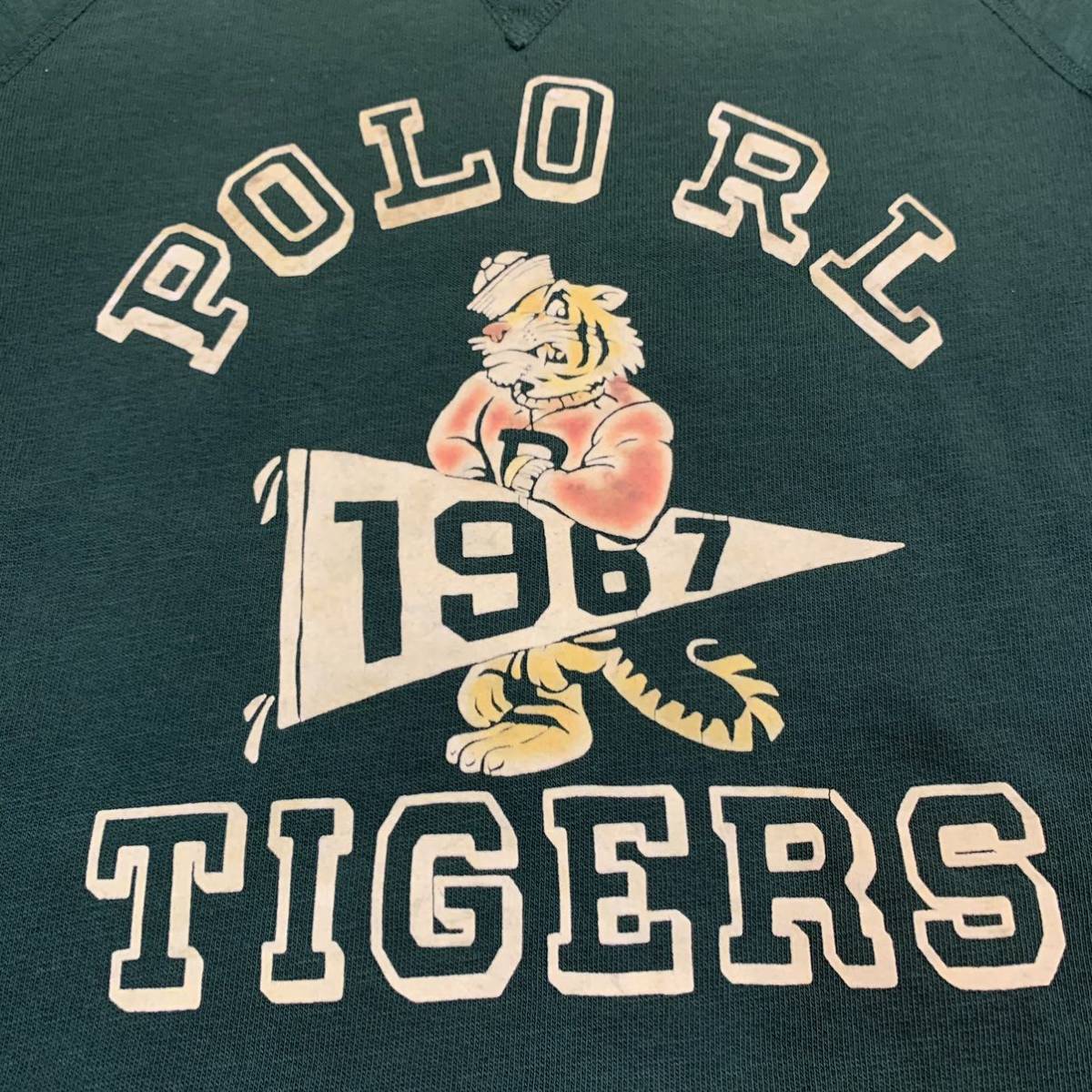 POLO RALPH LAUREN FLOCKY PRINT SWEAT SHIRT ポロ ラルフローレン フロッキープリント スウェット シャツ  RL 1967 TIGERS タイガース