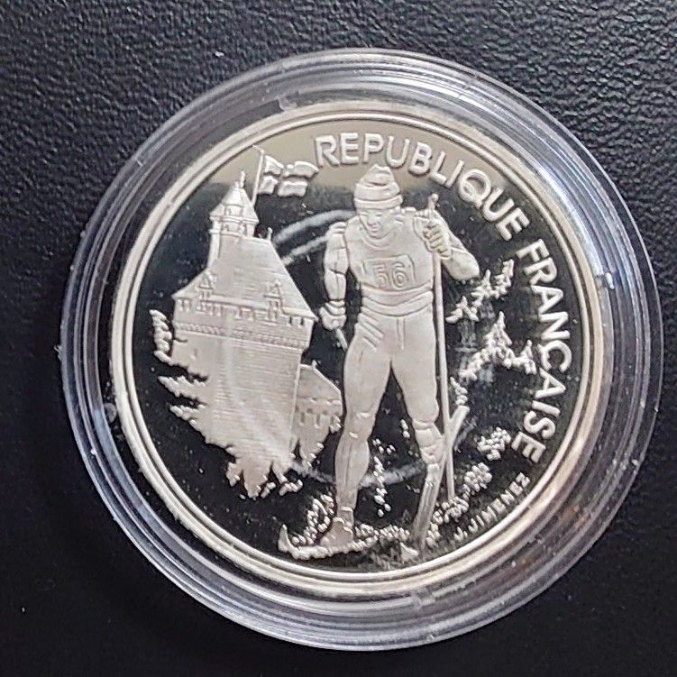 1991年フランス100フラン アルベールビルオリンピック記念銀貨 1991年フランス100フラン アルベールビルオリンピック記念銀貨
