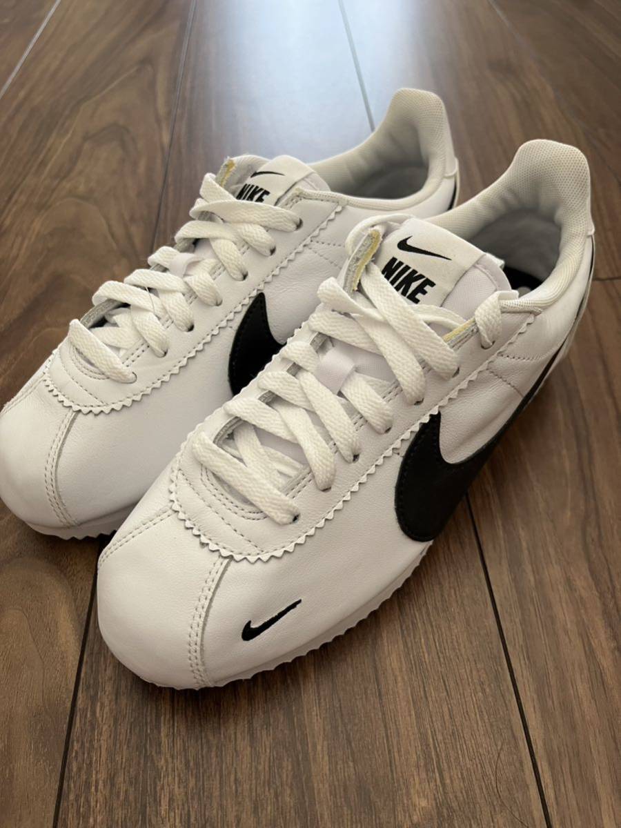 新品 未使用 ナイキ クラシック コルテッツ プレミアム 24cm マルチ スゥッシュ NIKE CLASSIC CORTEZ PREMIUM レザー ホワイト ブラック_画像1